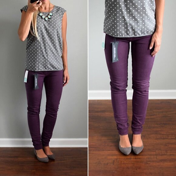Liverpool Jeans Company Denim - Liverpool NWT Adele Skinny Jean Potent Purple 6 Bold Dark Vamp Stretch Hugger